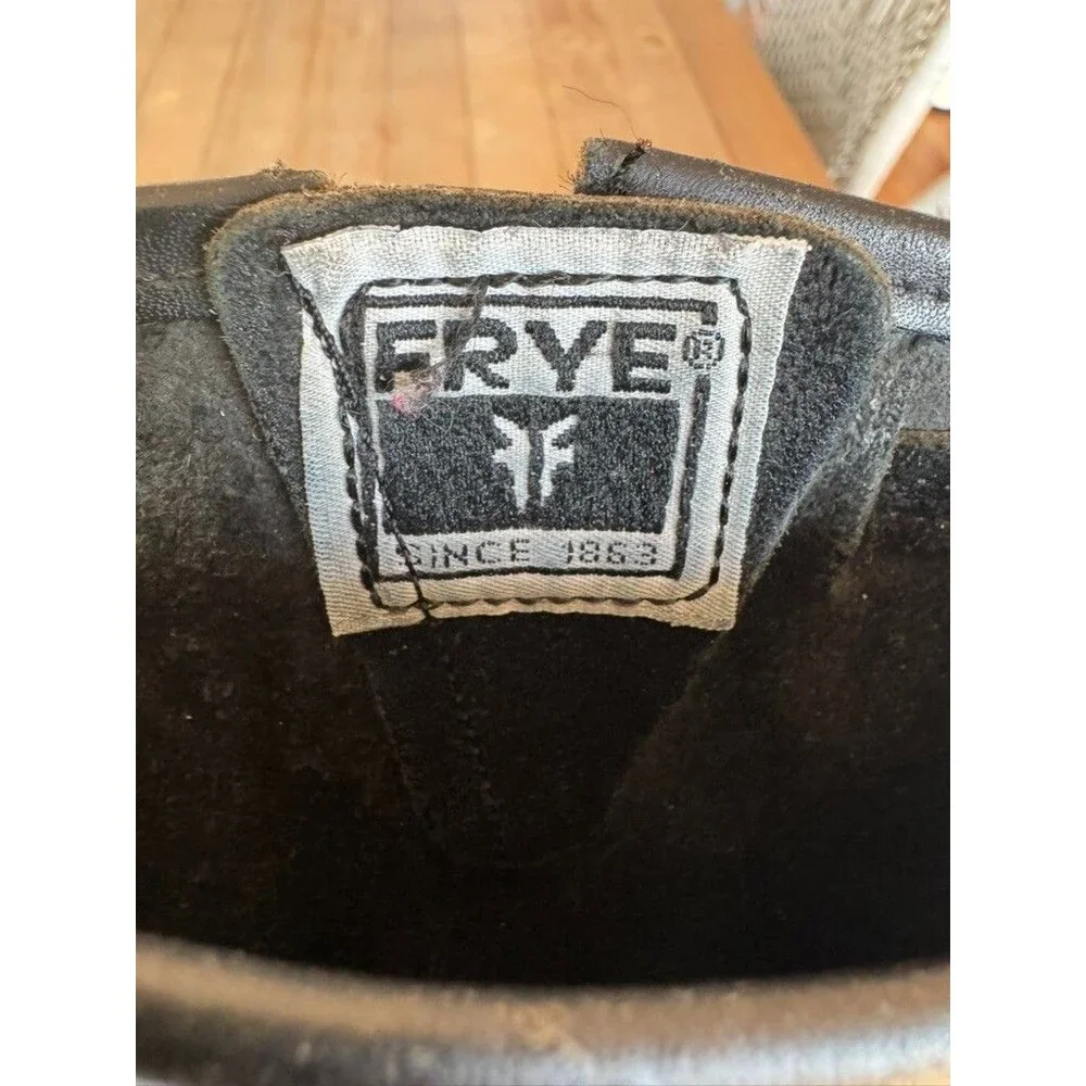 Frye Veronica Tall Black Engineer Harness Zip Buckle Boots Women 8.5